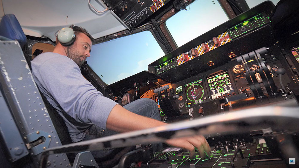 U.S. air force pilot in helicopter