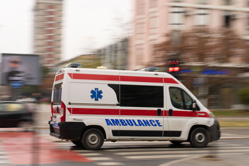 ambulance driving in street