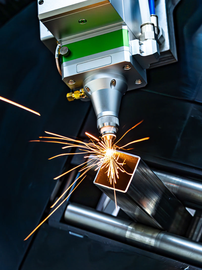 edge of metal with laser cutter