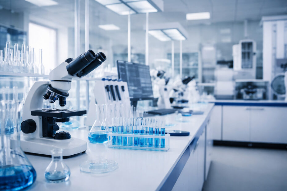 laboratory with microscope