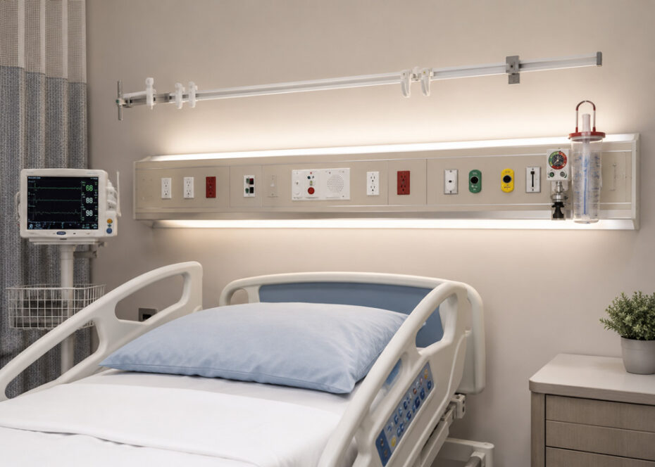 medical gas pipeline system in hospital room
